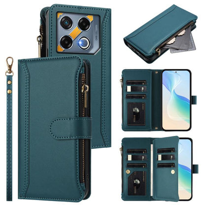 Magnetic Closure 9 Card Slots Zipper Leather Case with Hand Strap, For Infinix Zero 40 5G, For Infinix Zero 40 4G, For Infinix Note 40X 5G, For Infinix Note 40 5G, For Infinix GT 20 Pro 5G, For Infinix Note 40 Pro 4G / 5G, For Infinix Note 40 4G       ...