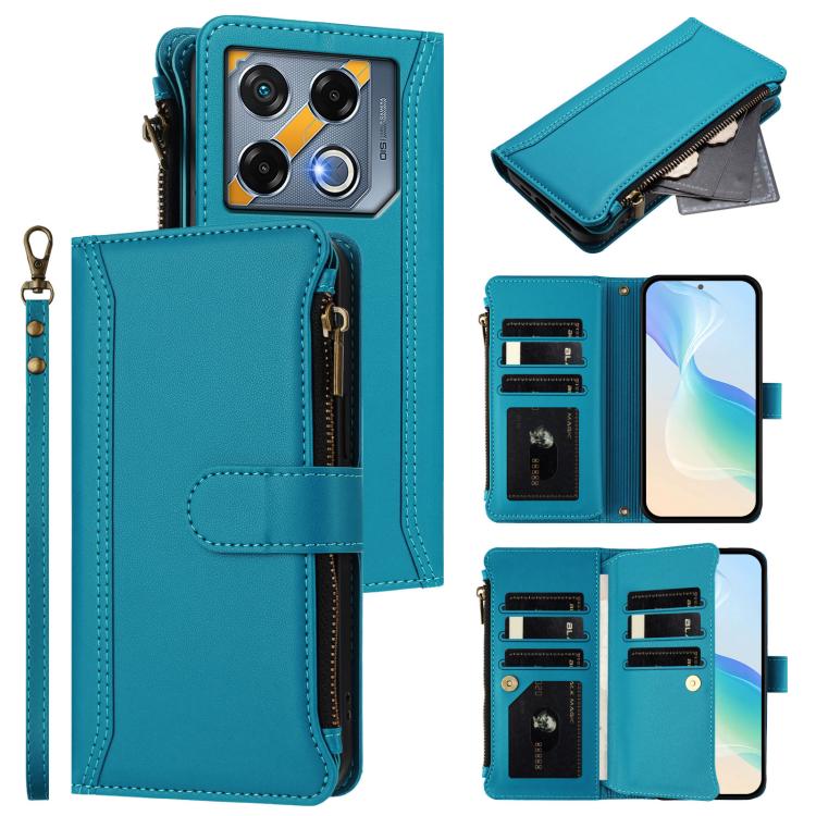 Magnetic Closure 9 Card Slots Zipper Leather Case with Hand Strap, For Infinix Zero 40 5G, For Infinix Zero 40 4G, For Infinix Note 40X 5G, For Infinix Note 40 5G, For Infinix GT 20 Pro 5G, For Infinix Note 40 Pro 4G / 5G, For Infinix Note 40 4G       ...