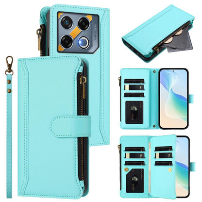 Magnetic Closure 9 Card Slots Zipper Leather Case with Hand Strap, For Infinix Zero 40 5G, For Infinix Zero 40 4G, For Infinix Note 40X 5G, For Infinix Note 40 5G, For Infinix GT 20 Pro 5G, For Infinix Note 40 Pro 4G / 5G, For Infinix Note 40 4G       ...