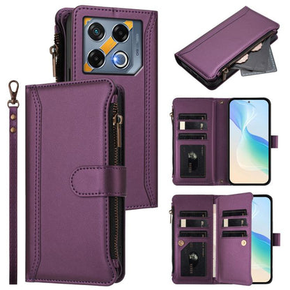 Magnetic Closure 9 Card Slots Zipper Leather Case with Hand Strap, For Infinix Zero 40 5G, For Infinix Zero 40 4G, For Infinix Note 40X 5G, For Infinix Note 40 5G, For Infinix GT 20 Pro 5G, For Infinix Note 40 Pro 4G / 5G, For Infinix Note 40 4G       ...