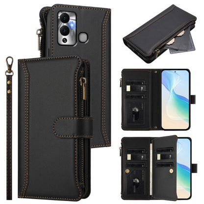 Magnetic Closure 9 Card Slots Zipper Leather Case with Hand Strap, For Infinix Note 30 VIP, For Infinix Hot 30i, For Infinix Hot 30 4G, For Infinix Hot 20 5G, For Infinix Hot 12i / 20i, For Infinix Zero 5G 2023, For Infinix Hot 20 Play                 ...