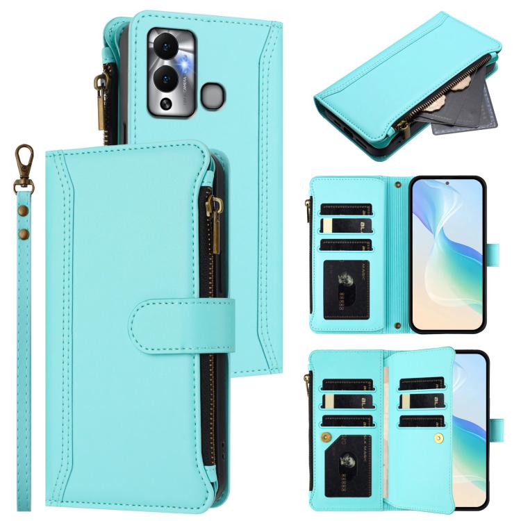Magnetic Closure 9 Card Slots Zipper Leather Case with Hand Strap, For Infinix Note 30 VIP, For Infinix Hot 30i, For Infinix Hot 30 4G, For Infinix Hot 20 5G, For Infinix Hot 12i / 20i, For Infinix Zero 5G 2023, For Infinix Hot 20 Play                 ...