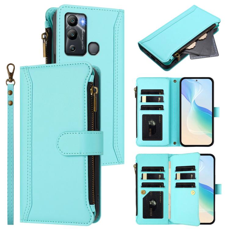 Magnetic Closure 9 Card Slots Zipper Leather Case with Hand Strap, For Infinix Note 30 VIP, For Infinix Hot 30i, For Infinix Hot 30 4G, For Infinix Hot 20 5G, For Infinix Hot 12i / 20i, For Infinix Zero 5G 2023, For Infinix Hot 20 Play                 ...