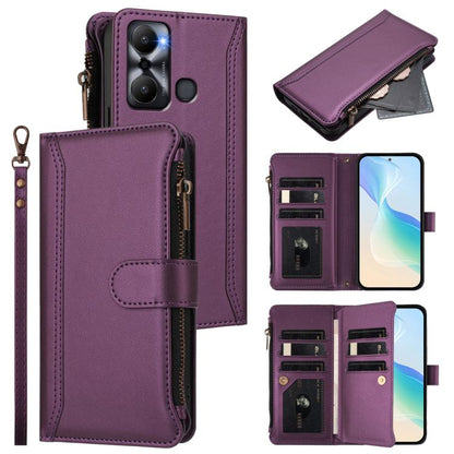 Magnetic Closure 9 Card Slots Zipper Leather Case with Hand Strap, For Infinix Note 30 VIP, For Infinix Hot 30i, For Infinix Hot 30 4G, For Infinix Hot 20 5G, For Infinix Hot 12i / 20i, For Infinix Zero 5G 2023, For Infinix Hot 20 Play                 ...
