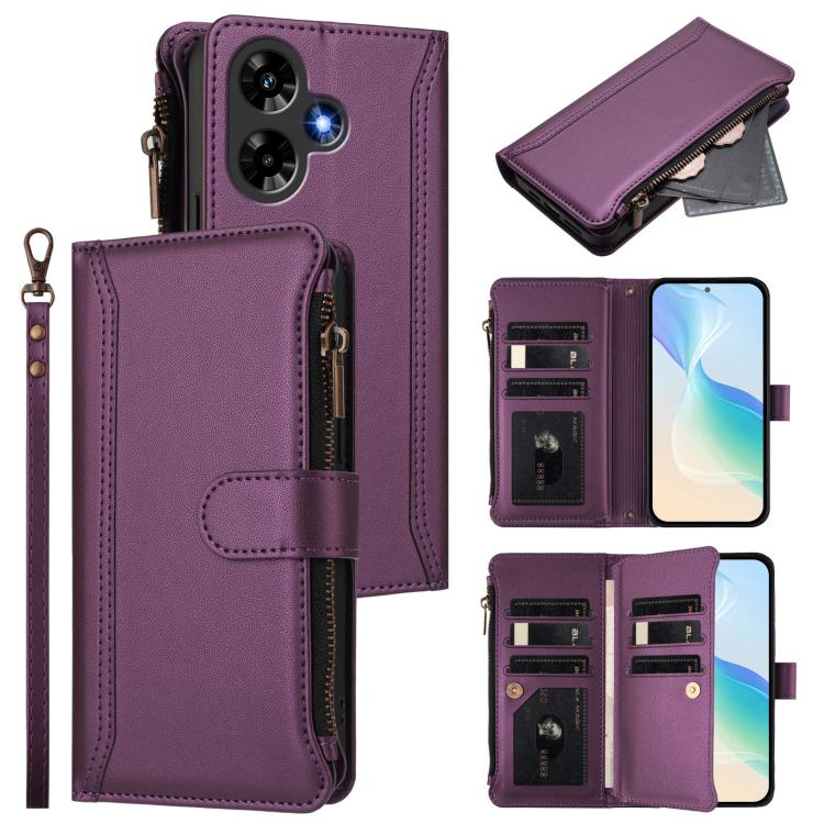 Magnetic Closure 9 Card Slots Zipper Leather Case with Hand Strap, For Infinix Note 30 VIP, For Infinix Hot 30i, For Infinix Hot 30 4G, For Infinix Hot 20 5G, For Infinix Hot 12i / 20i, For Infinix Zero 5G 2023, For Infinix Hot 20 Play                 ...