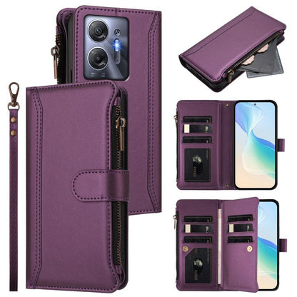 Magnetic Closure 9 Card Slots Zipper Leather Case with Hand Strap, For Infinix Zero 40 5G, For Infinix Zero 40 4G, For Infinix Note 40X 5G, For Infinix Note 40 5G, For Infinix GT 20 Pro 5G, For Infinix Note 40 Pro 4G / 5G, For Infinix Note 40 4G       ...