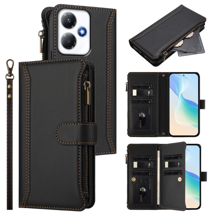 Magnetic Closure 9 Card Slots Zipper Leather Case with Hand Strap, For Infinix Zero 40 5G, For Infinix Zero 40 4G, For Infinix Note 40X 5G, For Infinix Note 40 5G, For Infinix GT 20 Pro 5G, For Infinix Note 40 Pro 4G / 5G, For Infinix Note 40 4G       ...