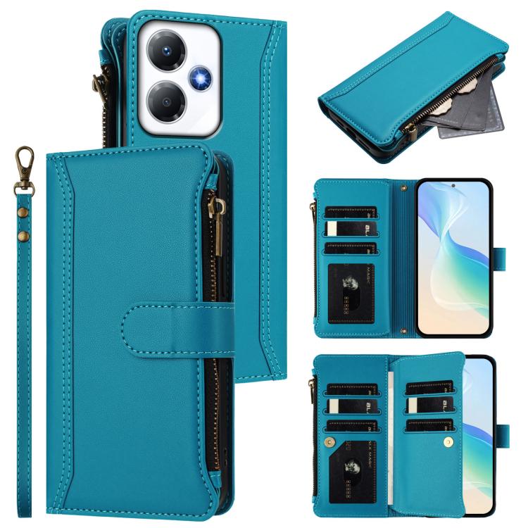 Magnetic Closure 9 Card Slots Zipper Leather Case with Hand Strap, For Infinix Zero 40 5G, For Infinix Zero 40 4G, For Infinix Note 40X 5G, For Infinix Note 40 5G, For Infinix GT 20 Pro 5G, For Infinix Note 40 Pro 4G / 5G, For Infinix Note 40 4G       ...