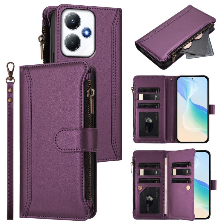 Magnetic Closure 9 Card Slots Zipper Leather Case with Hand Strap, For Infinix Zero 40 5G, For Infinix Zero 40 4G, For Infinix Note 40X 5G, For Infinix Note 40 5G, For Infinix GT 20 Pro 5G, For Infinix Note 40 Pro 4G / 5G, For Infinix Note 40 4G       ...