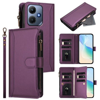 Magnetic Closure 9 Card Slots Zipper Leather Case with Hand Strap, For Infinix Note 30 VIP, For Infinix Hot 30i, For Infinix Hot 30 4G, For Infinix Hot 20 5G, For Infinix Hot 12i / 20i, For Infinix Zero 5G 2023, For Infinix Hot 20 Play                 ...