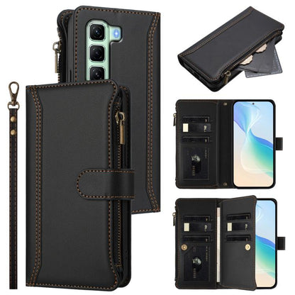 Magnetic Closure 9 Card Slots Zipper Leather Case with Hand Strap, For Infinix GT 50 Pro 5G, For Infinix Note Edge 5G Global, For Infinix Smart 20 4G / X6840, For Infinix Note 60 5G / Note 60 Pro 5G, For Infinix Hot 60i 5G / Tecno Spark Go 5G          ...