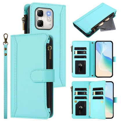 Magnetic Closure 9 Card Slots Zipper Leather Case with Hand Strap, For Infinix GT 50 Pro 5G, For Infinix Note Edge 5G Global, For Infinix Smart 20 4G / X6840, For Infinix Note 60 5G / Note 60 Pro 5G, For Infinix Hot 60i 5G / Tecno Spark Go 5G          ...