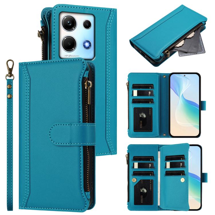Magnetic Closure 9 Card Slots Zipper Leather Case with Hand Strap, For Infinix Zero 40 5G, For Infinix Zero 40 4G, For Infinix Note 40X 5G, For Infinix Note 40 5G, For Infinix GT 20 Pro 5G, For Infinix Note 40 Pro 4G / 5G, For Infinix Note 40 4G       ...