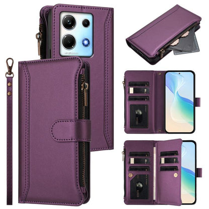 Magnetic Closure 9 Card Slots Zipper Leather Case with Hand Strap, For Infinix Zero 40 5G, For Infinix Zero 40 4G, For Infinix Note 40X 5G, For Infinix Note 40 5G, For Infinix GT 20 Pro 5G, For Infinix Note 40 Pro 4G / 5G, For Infinix Note 40 4G       ...