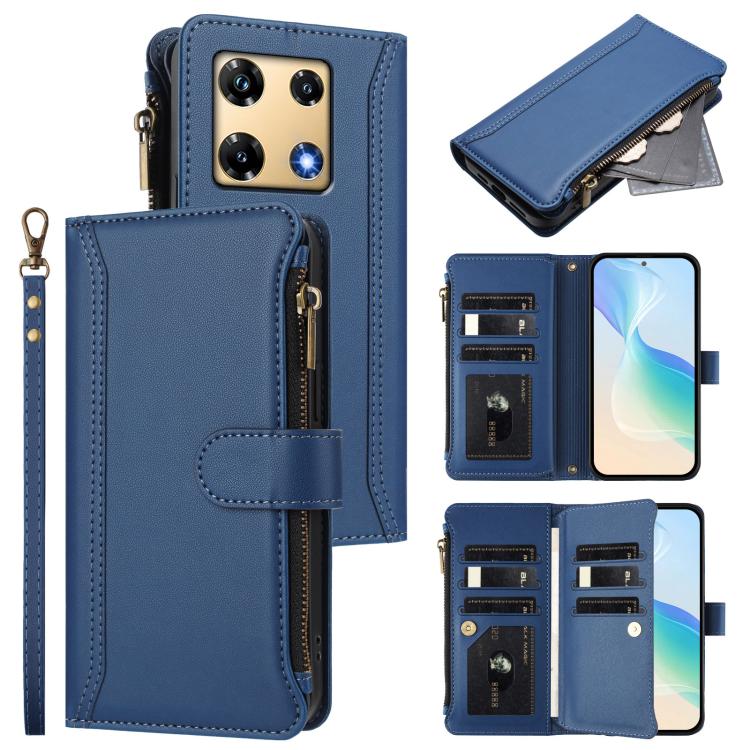 Magnetic Closure 9 Card Slots Zipper Leather Case with Hand Strap, For Infinix Zero 40 5G, For Infinix Zero 40 4G, For Infinix Note 40X 5G, For Infinix Note 40 5G, For Infinix GT 20 Pro 5G, For Infinix Note 40 Pro 4G / 5G, For Infinix Note 40 4G       ...