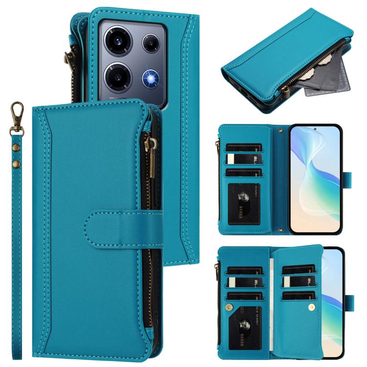 Magnetic Closure 9 Card Slots Zipper Leather Case with Hand Strap, For Infinix Note 30 VIP, For Infinix Hot 30i, For Infinix Hot 30 4G, For Infinix Hot 20 5G, For Infinix Hot 12i / 20i, For Infinix Zero 5G 2023, For Infinix Hot 20 Play                 ...