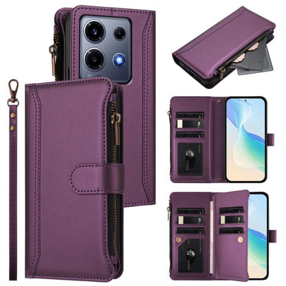 Magnetic Closure 9 Card Slots Zipper Leather Case with Hand Strap, For Infinix Note 30 VIP, For Infinix Hot 30i, For Infinix Hot 30 4G, For Infinix Hot 20 5G, For Infinix Hot 12i / 20i, For Infinix Zero 5G 2023, For Infinix Hot 20 Play                 ...