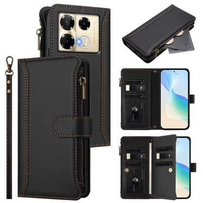 Magnetic Closure 9 Card Slots Zipper Leather Case with Hand Strap, For Infinix Zero 40 5G, For Infinix Zero 40 4G, For Infinix Note 40X 5G, For Infinix Note 40 5G, For Infinix GT 20 Pro 5G, For Infinix Note 40 Pro 4G / 5G, For Infinix Note 40 4G       ...