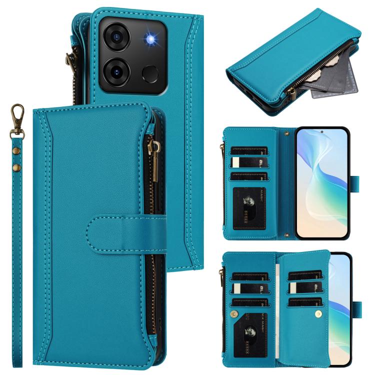 Magnetic Closure 9 Card Slots Zipper Leather Case with Hand Strap, For Infinix Zero 40 5G, For Infinix Zero 40 4G, For Infinix Note 40X 5G, For Infinix Note 40 5G, For Infinix GT 20 Pro 5G, For Infinix Note 40 Pro 4G / 5G, For Infinix Note 40 4G       ...