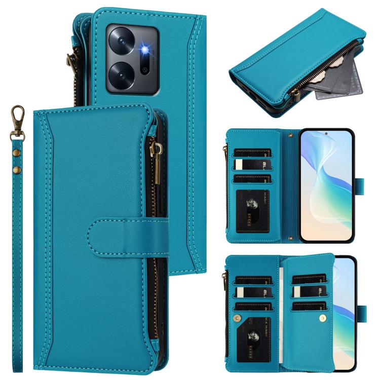 Magnetic Closure 9 Card Slots Zipper Leather Case with Hand Strap, For Infinix Note 30 VIP, For Infinix Hot 30i, For Infinix Hot 30 4G, For Infinix Hot 20 5G, For Infinix Hot 12i / 20i, For Infinix Zero 5G 2023, For Infinix Hot 20 Play                 ...