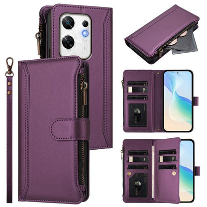 Magnetic Closure 9 Card Slots Zipper Leather Case with Hand Strap, For Infinix Zero 40 5G, For Infinix Zero 40 4G, For Infinix Note 40X 5G, For Infinix Note 40 5G, For Infinix GT 20 Pro 5G, For Infinix Note 40 Pro 4G / 5G, For Infinix Note 40 4G       ...