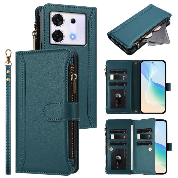 Magnetic Closure 9 Card Slots Zipper Leather Case with Hand Strap, For Infinix Zero 40 5G, For Infinix Zero 40 4G, For Infinix Note 40X 5G, For Infinix Note 40 5G, For Infinix GT 20 Pro 5G, For Infinix Note 40 Pro 4G / 5G, For Infinix Note 40 4G       ...