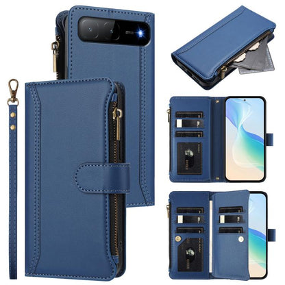 Magnetic Closure 9 Card Slots Zipper Leather Case with Hand Strap, For Infinix GT 50 Pro 5G, For Infinix Note Edge 5G Global, For Infinix Smart 20 4G / X6840, For Infinix Note 60 5G / Note 60 Pro 5G, For Infinix Hot 60i 5G / Tecno Spark Go 5G          ...