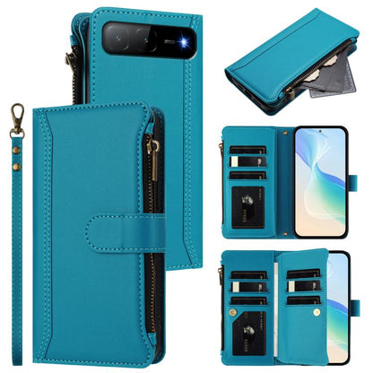 Magnetic Closure 9 Card Slots Zipper Leather Case with Hand Strap, For Infinix GT 50 Pro 5G, For Infinix Note Edge 5G Global, For Infinix Smart 20 4G / X6840, For Infinix Note 60 5G / Note 60 Pro 5G, For Infinix Hot 60i 5G / Tecno Spark Go 5G          ...