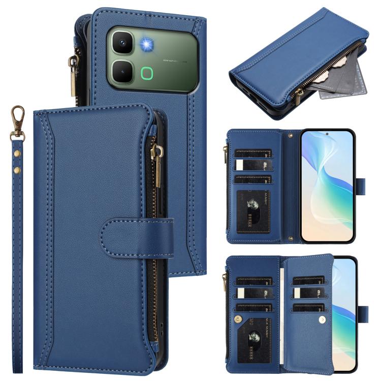 Magnetic Closure 9 Card Slots Zipper Leather Case with Hand Strap, For Infinix GT 50 Pro 5G, For Infinix Note Edge 5G Global, For Infinix Smart 20 4G / X6840, For Infinix Note 60 5G / Note 60 Pro 5G, For Infinix Hot 60i 5G / Tecno Spark Go 5G          ...