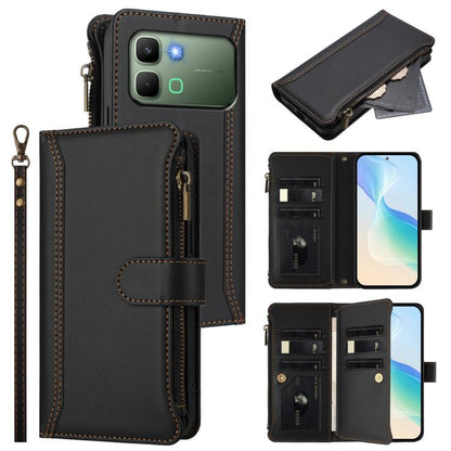 Magnetic Closure 9 Card Slots Zipper Leather Case with Hand Strap, For Infinix GT 50 Pro 5G, For Infinix Note Edge 5G Global, For Infinix Smart 20 4G / X6840, For Infinix Note 60 5G / Note 60 Pro 5G, For Infinix Hot 60i 5G / Tecno Spark Go 5G          ...