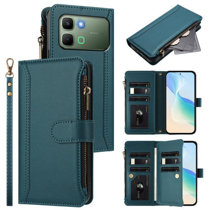 Magnetic Closure 9 Card Slots Zipper Leather Case with Hand Strap, For Infinix GT 50 Pro 5G, For Infinix Note Edge 5G Global, For Infinix Smart 20 4G / X6840, For Infinix Note 60 5G / Note 60 Pro 5G, For Infinix Hot 60i 5G / Tecno Spark Go 5G          ...