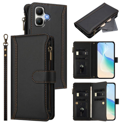 Magnetic Closure 9 Card Slots Zipper Leather Case with Hand Strap, For Infinix GT 50 Pro 5G, For Infinix Note Edge 5G Global, For Infinix Smart 20 4G / X6840, For Infinix Note 60 5G / Note 60 Pro 5G, For Infinix Hot 60i 5G / Tecno Spark Go 5G          ...