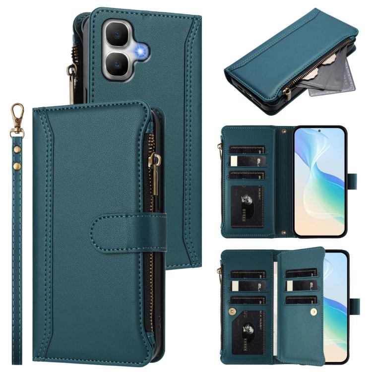 Magnetic Closure 9 Card Slots Zipper Leather Case with Hand Strap, For Infinix GT 50 Pro 5G, For Infinix Note Edge 5G Global, For Infinix Smart 20 4G / X6840, For Infinix Note 60 5G / Note 60 Pro 5G, For Infinix Hot 60i 5G / Tecno Spark Go 5G          ...