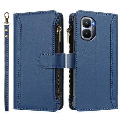 Magnetic Closure 9 Card Slots Zipper Leather Case with Hand Strap, For Infinix GT 50 Pro 5G, For Infinix Note Edge 5G Global, For Infinix Smart 20 4G / X6840, For Infinix Note 60 5G / Note 60 Pro 5G, For Infinix Hot 60i 5G / Tecno Spark Go 5G          ...