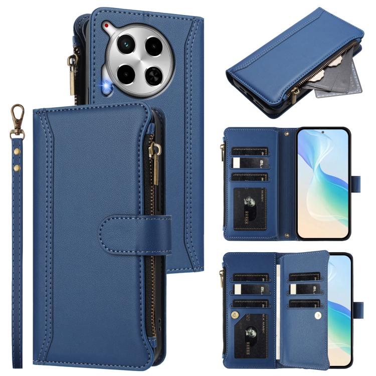 Magnetic Closure 9 Card Slots Zipper Leather Case with Hand Strap, For Tecno Spark 10 Pro Magic Magenta, For Tecno Pova 6 Neo, For Tecno Pova 6 4G, For Tecno Pova 6 5G / 6 Pro 5G, For Tecno Camon 30 Pro 5G, For Tecno Camon 30 Premier                   ...