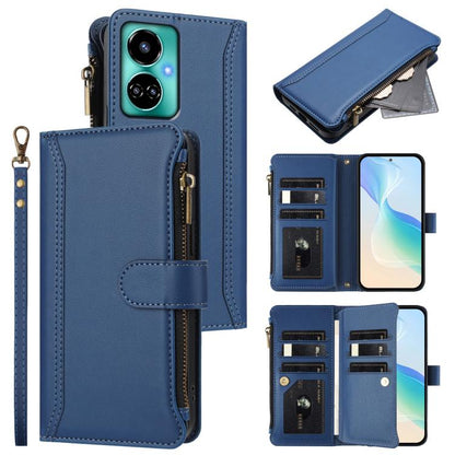 Magnetic Closure 9 Card Slots Zipper Leather Case with Hand Strap, For Tecno Spark Go 2023 / Pop 7, For Tecno Spark 10 5G, For Tecno Spark 10C / Spark 10 4G, For Tecno Spark 10 Pro 4G, For Tecno Camon 19 / 19 Pro 5G, For Tecno Pova 4 Pro, For Tecno Pov...