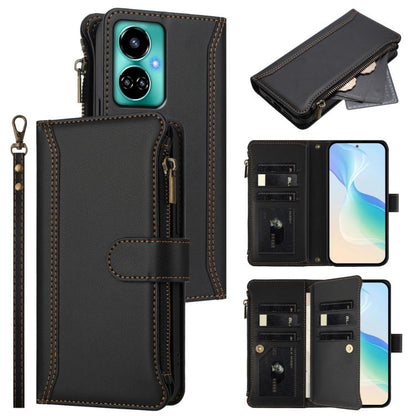 Magnetic Closure 9 Card Slots Zipper Leather Case with Hand Strap, For Tecno Spark Go 2023 / Pop 7, For Tecno Spark 10 5G, For Tecno Spark 10C / Spark 10 4G, For Tecno Spark 10 Pro 4G, For Tecno Camon 19 / 19 Pro 5G, For Tecno Pova 4 Pro, For Tecno Pov...