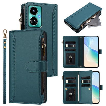 Magnetic Closure 9 Card Slots Zipper Leather Case with Hand Strap, For Tecno Spark Go 2023 / Pop 7, For Tecno Spark 10 5G, For Tecno Spark 10C / Spark 10 4G, For Tecno Spark 10 Pro 4G, For Tecno Camon 19 / 19 Pro 5G, For Tecno Pova 4 Pro, For Tecno Pov...