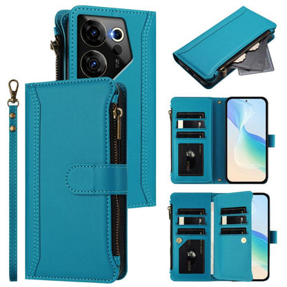 Magnetic Closure 9 Card Slots Zipper Leather Case with Hand Strap, For Tecno Spark 10 Pro Magic Magenta, For Tecno Pova 6 Neo, For Tecno Pova 6 4G, For Tecno Pova 6 5G / 6 Pro 5G, For Tecno Camon 30 Pro 5G, For Tecno Camon 30 Premier                   ...