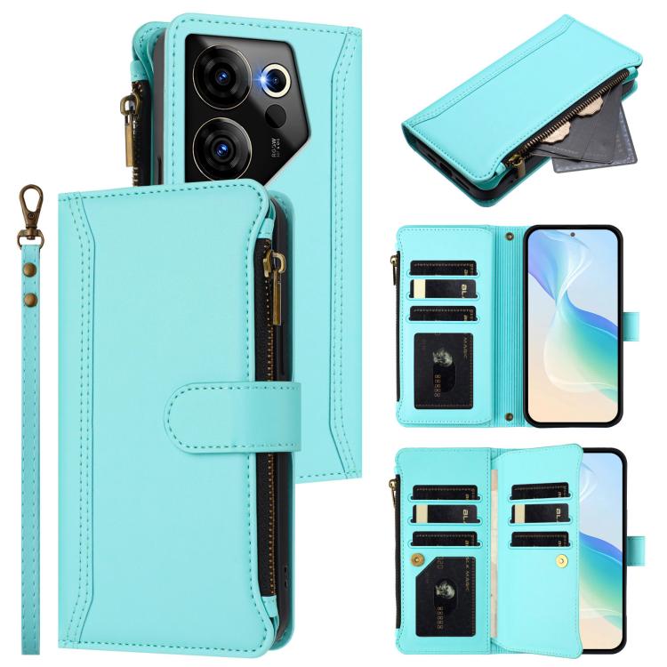 Magnetic Closure 9 Card Slots Zipper Leather Case with Hand Strap, For Tecno Spark 10 Pro Magic Magenta, For Tecno Pova 6 Neo, For Tecno Pova 6 4G, For Tecno Pova 6 5G / 6 Pro 5G, For Tecno Camon 30 Pro 5G, For Tecno Camon 30 Premier                   ...