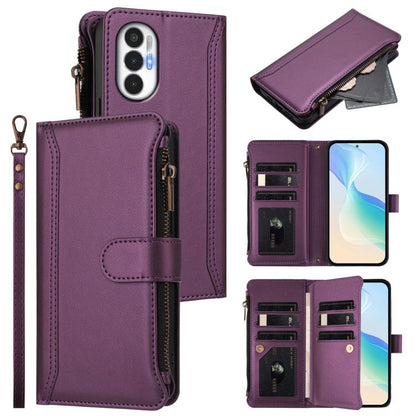 Magnetic Closure 9 Card Slots Zipper Leather Case with Hand Strap, For Tecno Spark Go 2023 / Pop 7, For Tecno Spark 10 5G, For Tecno Spark 10C / Spark 10 4G, For Tecno Spark 10 Pro 4G, For Tecno Camon 19 / 19 Pro 5G, For Tecno Pova 4 Pro, For Tecno Pov...