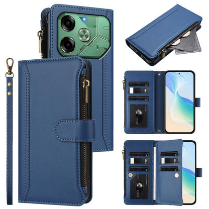 Magnetic Closure 9 Card Slots Zipper Leather Case with Hand Strap, For Tecno Spark 10 Pro Magic Magenta, For Tecno Pova 6 Neo, For Tecno Pova 6 4G, For Tecno Pova 6 5G / 6 Pro 5G, For Tecno Camon 30 Pro 5G, For Tecno Camon 30 Premier                   ...