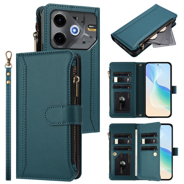 Magnetic Closure 9 Card Slots Zipper Leather Case with Hand Strap, For Tecno Spark 10 Pro Magic Magenta, For Tecno Pova 6 Neo, For Tecno Pova 6 4G, For Tecno Pova 6 5G / 6 Pro 5G, For Tecno Camon 30 Pro 5G, For Tecno Camon 30 Premier                   ...