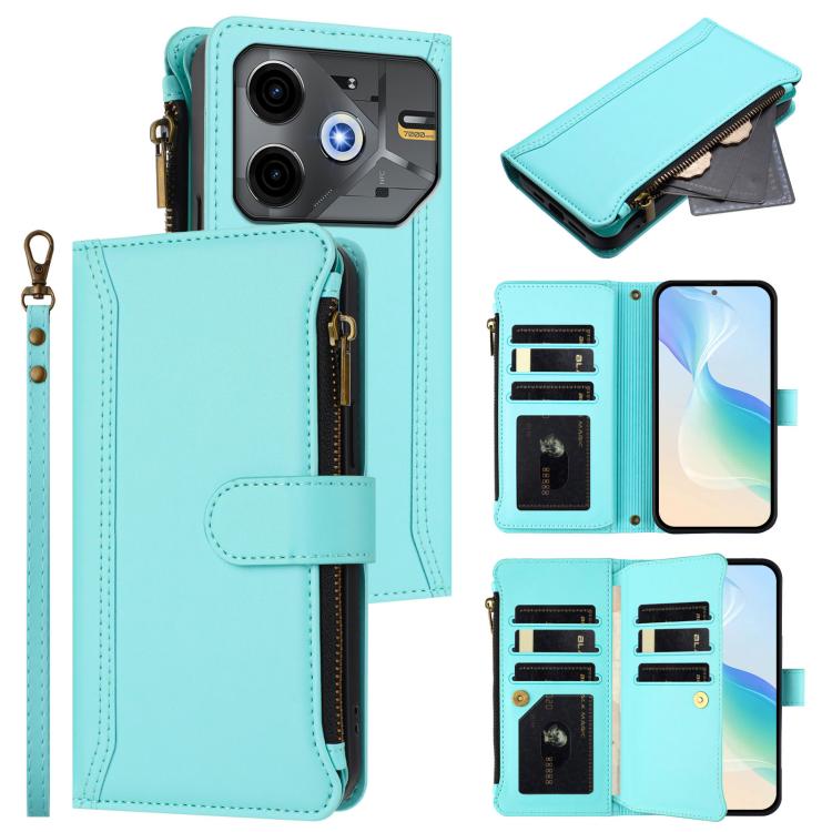 Magnetic Closure 9 Card Slots Zipper Leather Case with Hand Strap, For Tecno Spark 10 Pro Magic Magenta, For Tecno Pova 6 Neo, For Tecno Pova 6 4G, For Tecno Pova 6 5G / 6 Pro 5G, For Tecno Camon 30 Pro 5G, For Tecno Camon 30 Premier                   ...