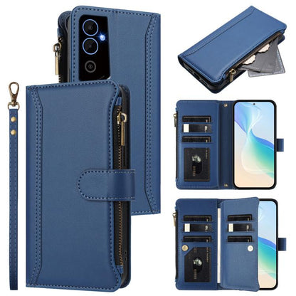 Magnetic Closure 9 Card Slots Zipper Leather Case with Hand Strap, For Tecno Spark Go 2023 / Pop 7, For Tecno Spark 10 5G, For Tecno Spark 10C / Spark 10 4G, For Tecno Spark 10 Pro 4G, For Tecno Camon 19 / 19 Pro 5G, For Tecno Pova 4 Pro, For Tecno Pov...