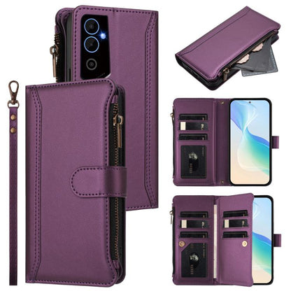 Magnetic Closure 9 Card Slots Zipper Leather Case with Hand Strap, For Tecno Spark Go 2023 / Pop 7, For Tecno Spark 10 5G, For Tecno Spark 10C / Spark 10 4G, For Tecno Spark 10 Pro 4G, For Tecno Camon 19 / 19 Pro 5G, For Tecno Pova 4 Pro, For Tecno Pov...