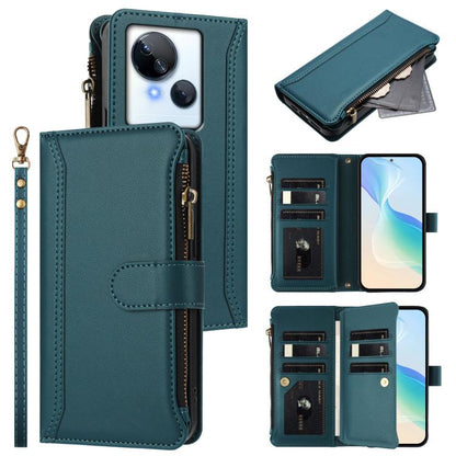 Magnetic Closure 9 Card Slots Zipper Leather Case with Hand Strap, For Tecno Spark Go 2023 / Pop 7, For Tecno Spark 10 5G, For Tecno Spark 10C / Spark 10 4G, For Tecno Spark 10 Pro 4G, For Tecno Camon 19 / 19 Pro 5G, For Tecno Pova 4 Pro, For Tecno Pov...