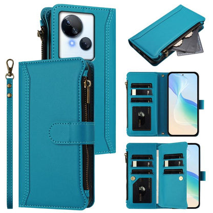 Magnetic Closure 9 Card Slots Zipper Leather Case with Hand Strap, For Tecno Spark Go 2023 / Pop 7, For Tecno Spark 10 5G, For Tecno Spark 10C / Spark 10 4G, For Tecno Spark 10 Pro 4G, For Tecno Camon 19 / 19 Pro 5G, For Tecno Pova 4 Pro, For Tecno Pov...
