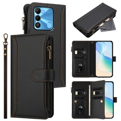 Magnetic Closure 9 Card Slots Zipper Leather Case with Hand Strap, For Tecno Spark Go 2023 / Pop 7, For Tecno Spark 10 5G, For Tecno Spark 10C / Spark 10 4G, For Tecno Spark 10 Pro 4G, For Tecno Camon 19 / 19 Pro 5G, For Tecno Pova 4 Pro, For Tecno Pov...