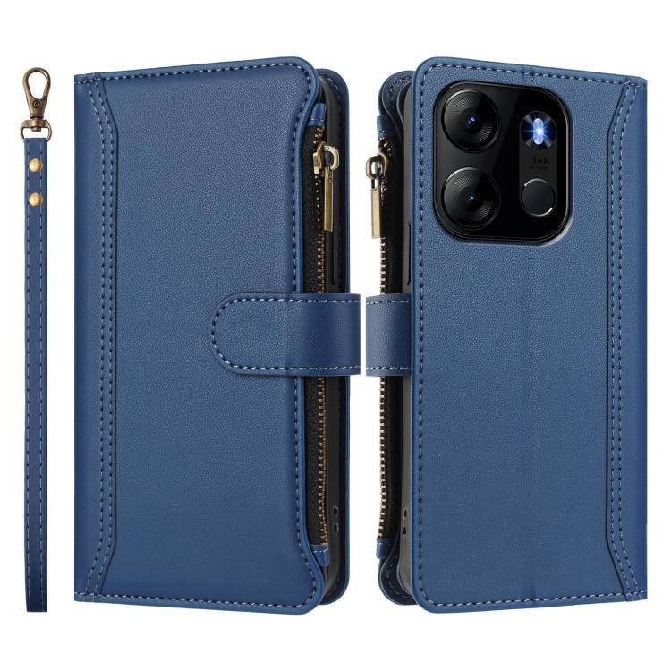 Magnetic Closure 9 Card Slots Zipper Leather Case with Hand Strap, For Tecno Spark Go 2023 / Pop 7, For Tecno Spark 10 5G, For Tecno Spark 10C / Spark 10 4G, For Tecno Spark 10 Pro 4G, For Tecno Camon 19 / 19 Pro 5G, For Tecno Pova 4 Pro, For Tecno Pov...